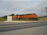 BNSF 7857  14Apr2011  Two-unit Power SB on UP Tracks at Center Point Road  #2